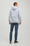 Jack & Jones Erkek Jjestar Çift Cepli Fermuar Kapamalı Kapüşonlu Sweatshirt 12210830 Açık Gri